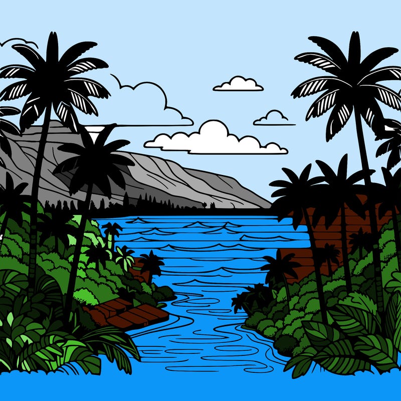 view of the ocean in hawaii lots of palm trees and beautiful view