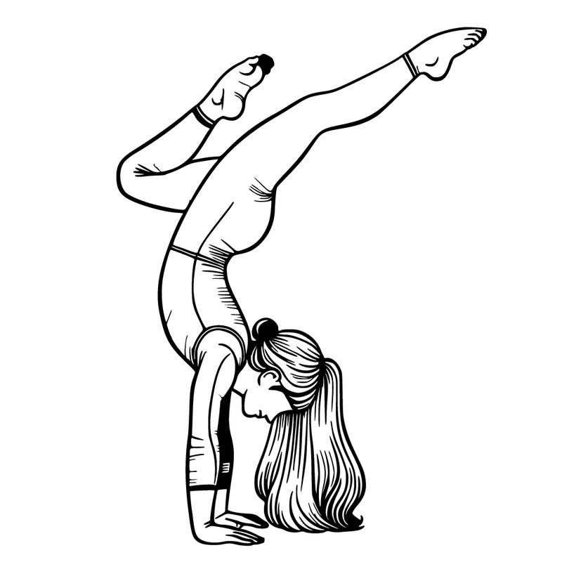 realistic, handstand, gymnastics girl