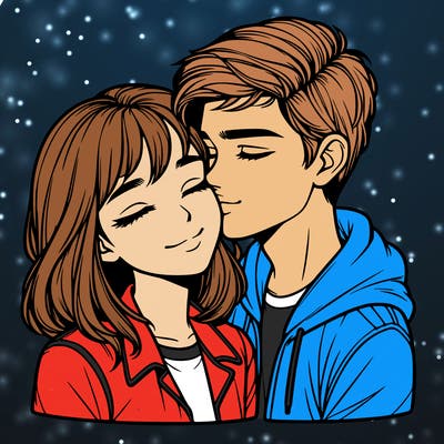 realistic girl and boy  love