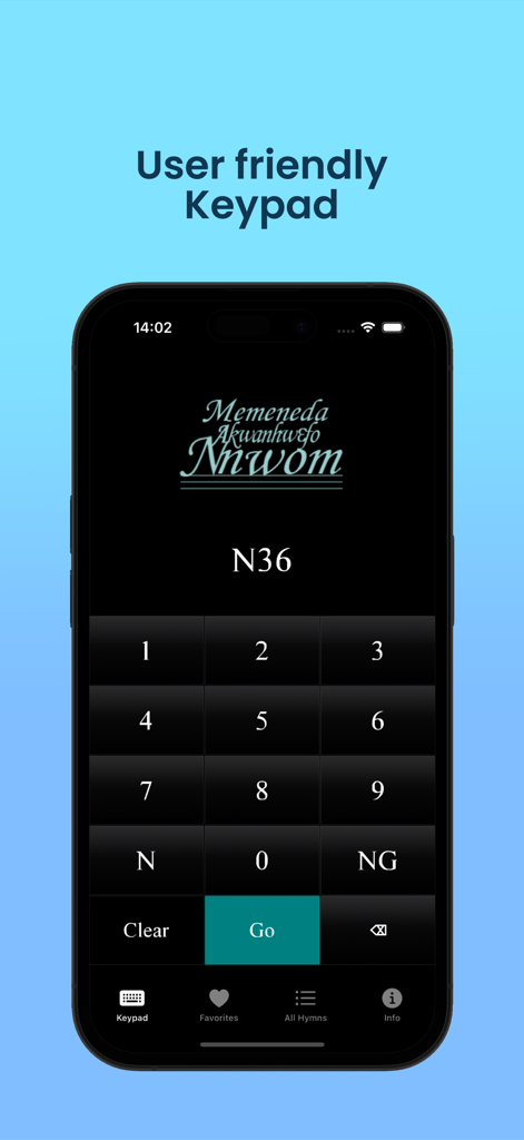 Twi SDA Hymnal - Twi SDA Hymnal app numeric keypad for easy hymn number entry