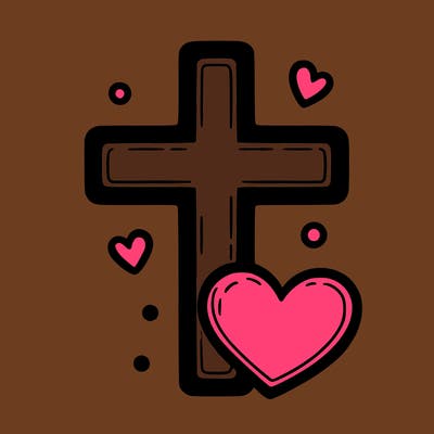 cross and heart