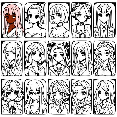 girls that look diffrent anime