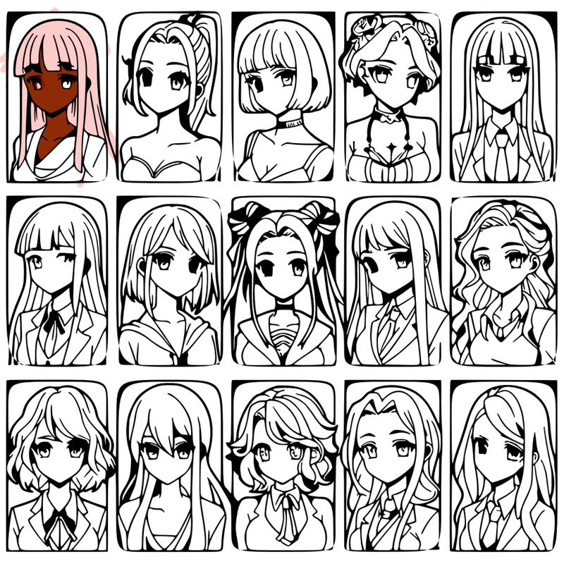 girls that look diffrent anime