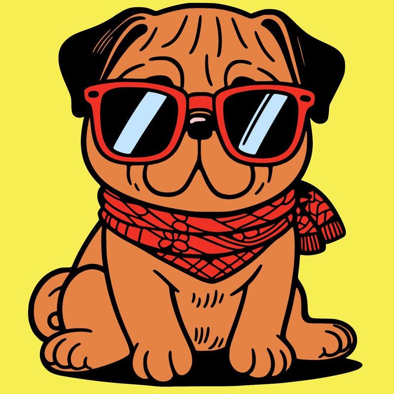a pug with sunglasses