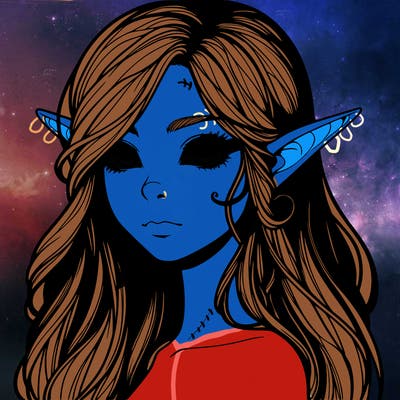 elf girl realistic dark fantasy