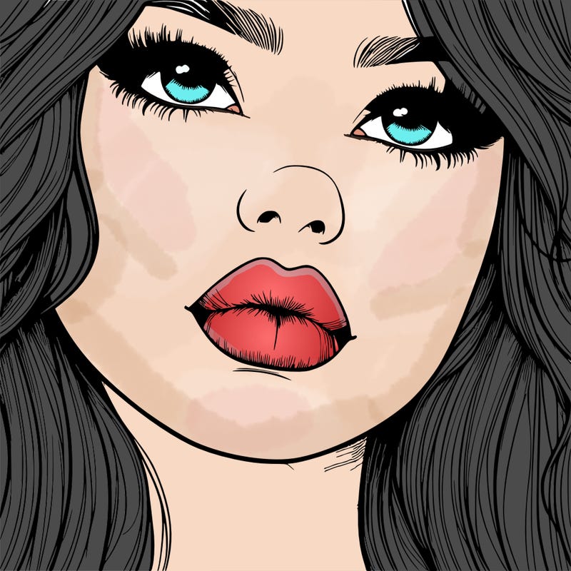 really realistic girl with lips