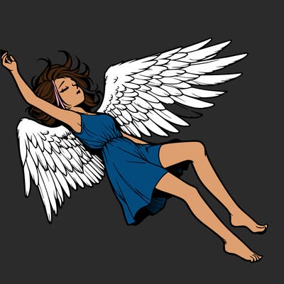 a falling angel realistic