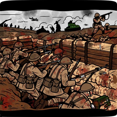 ww2 battle in trenches