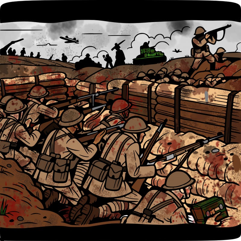 ww2 battle in trenches