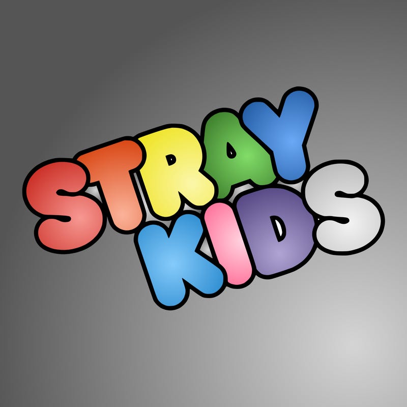 bubble letters saying stray kids