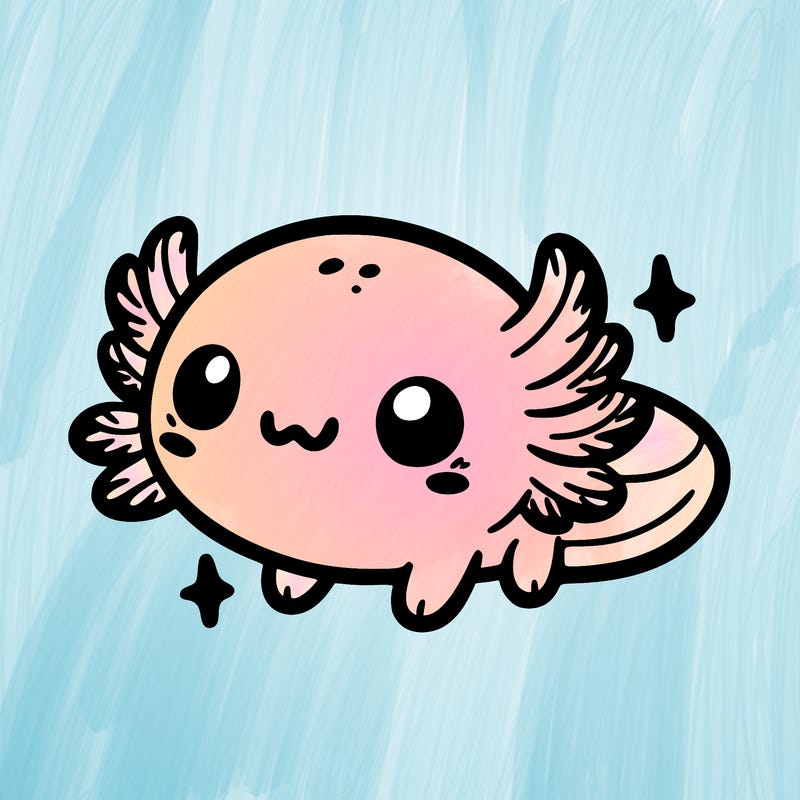 cute easy baby axolotl