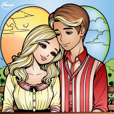 realistic girl and boy in love