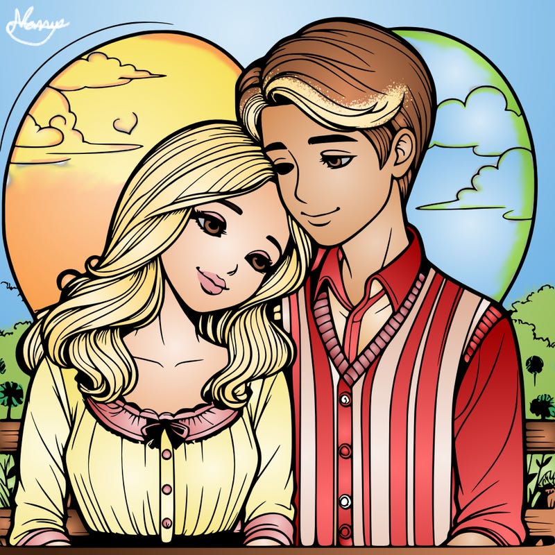 realistic girl and boy in love