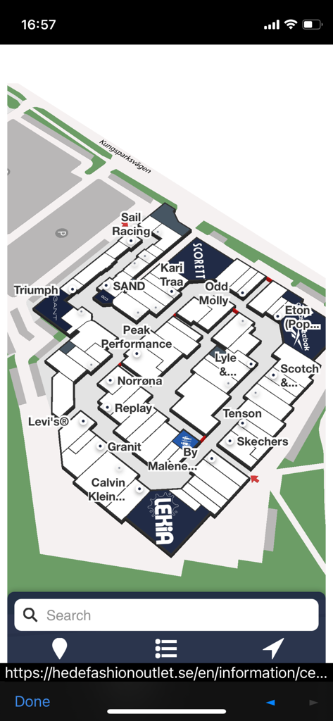 Hede Fashion Club - Mappa interattiva della directory dei negozi di Hede Fashion Outlet che mostra le varie posizioni dei marchi