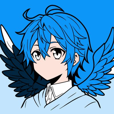 anime boy with wings