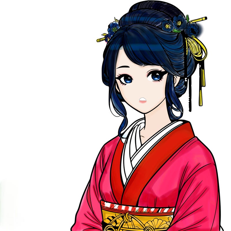 realistic beautiful japanese lady in traditional dress
