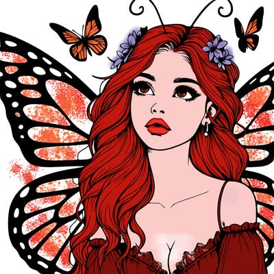 butterfly fairy realistic girl