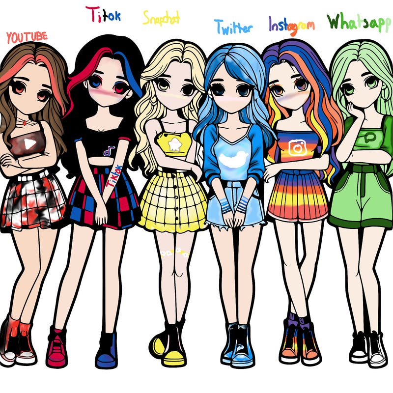 a group of girls realistic