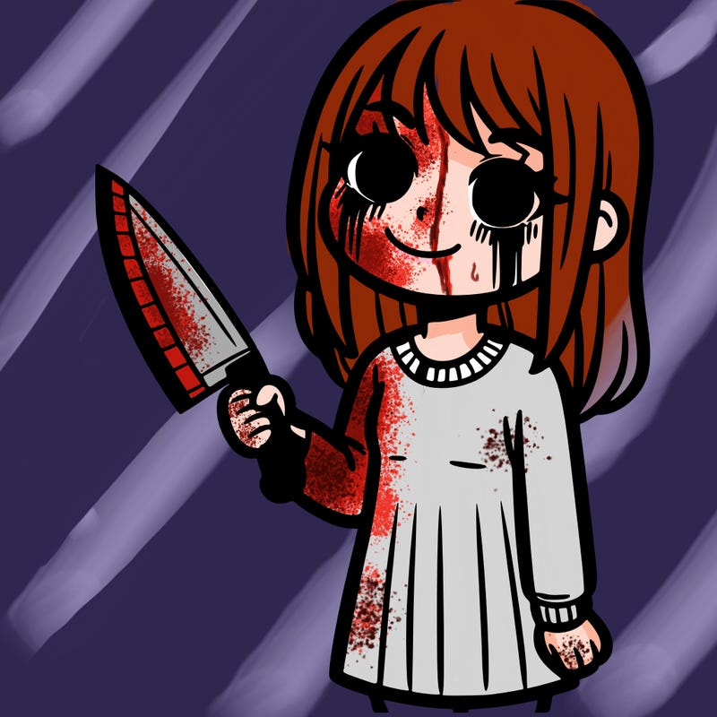 psychopath girl with knife