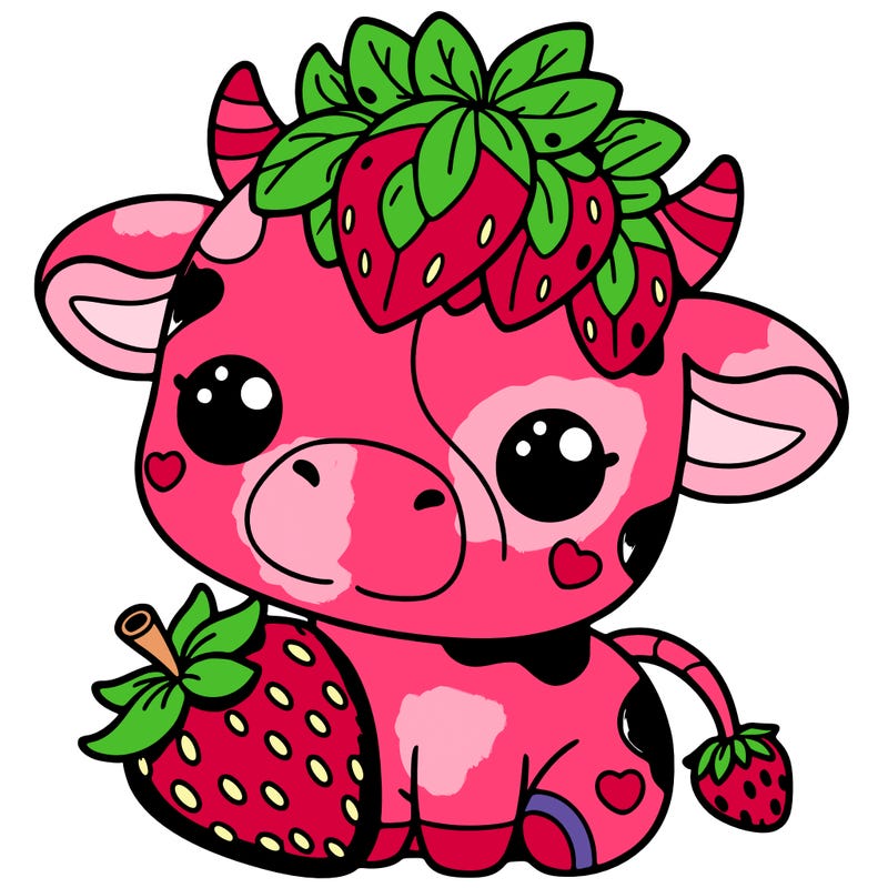 cute strawberry cow
