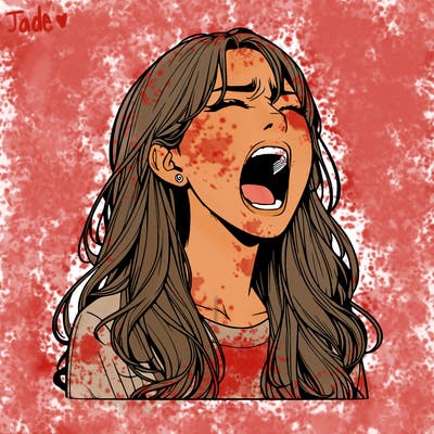 screaming realistic, girl