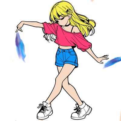 realistic girl danceing