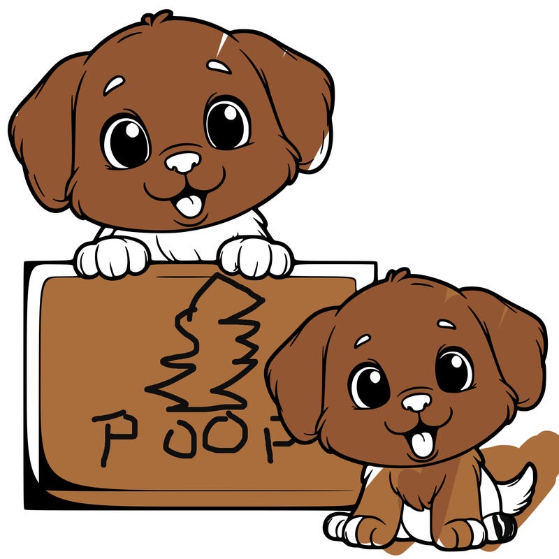 puppy holding up a blank sign