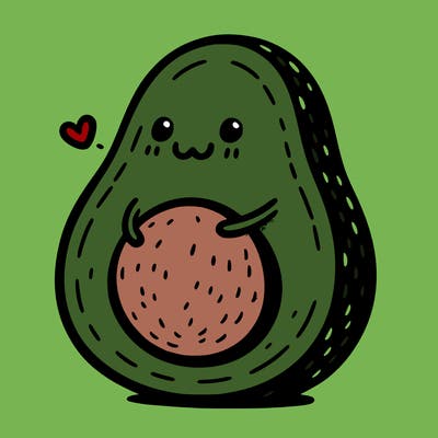 an avocado hugging an avocado