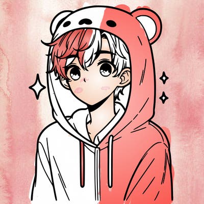 a 17 year old boy in a cute animal hoodie