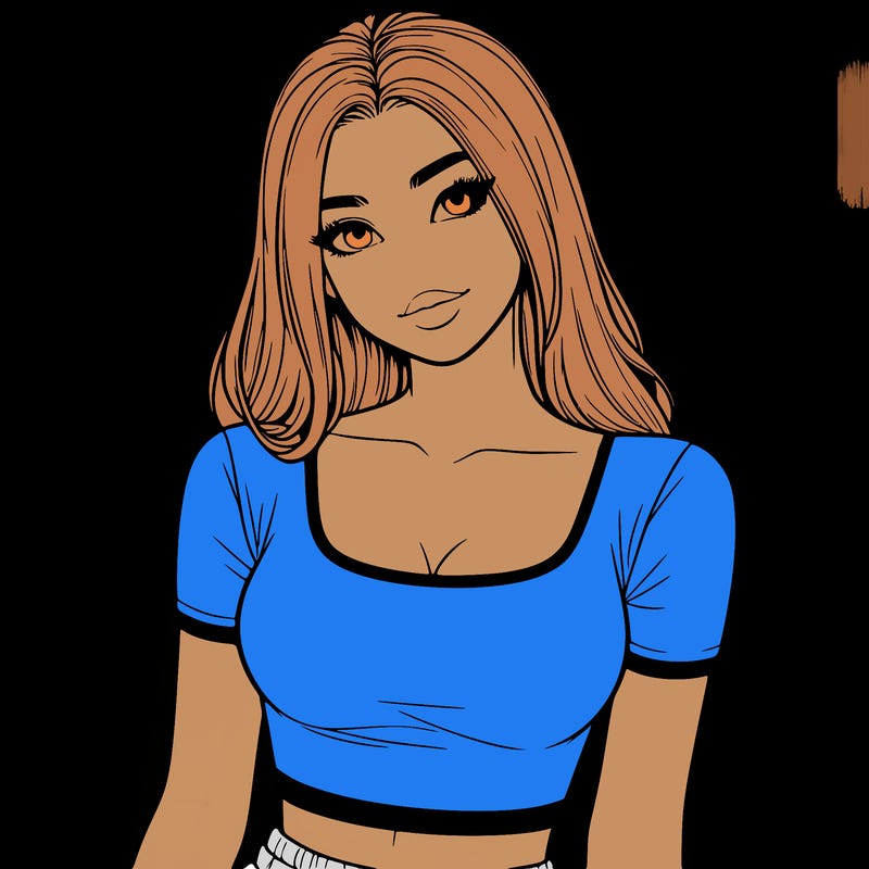 realistic girl with crop top