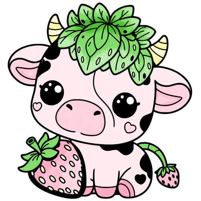 cute strawberry cow