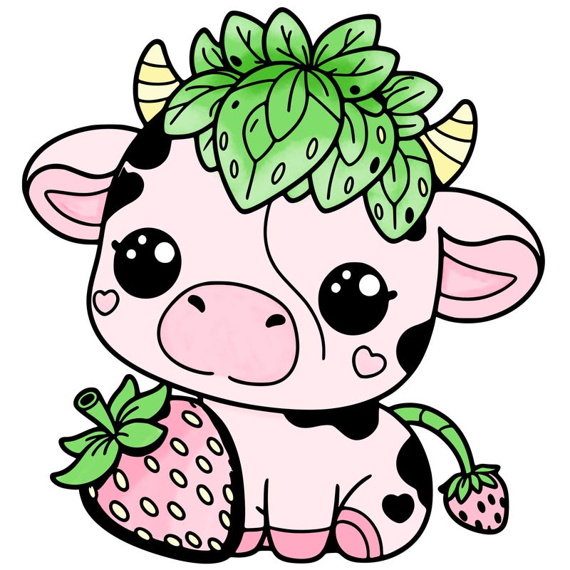 cute strawberry cow