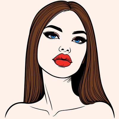 realistic woman with full lips