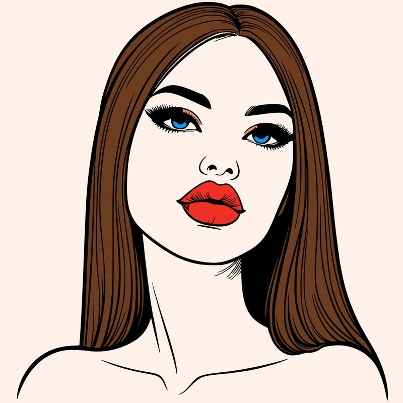 realistic woman with full lips