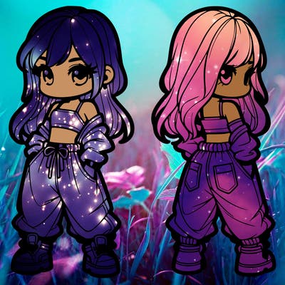 girl in crop top and baggy pants