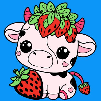 cute strawberry cow