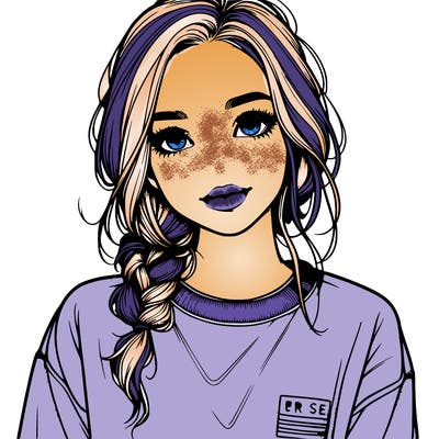 realistic girl with sweat shirt on