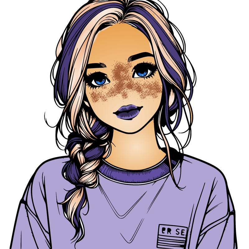 realistic girl with sweat shirt on