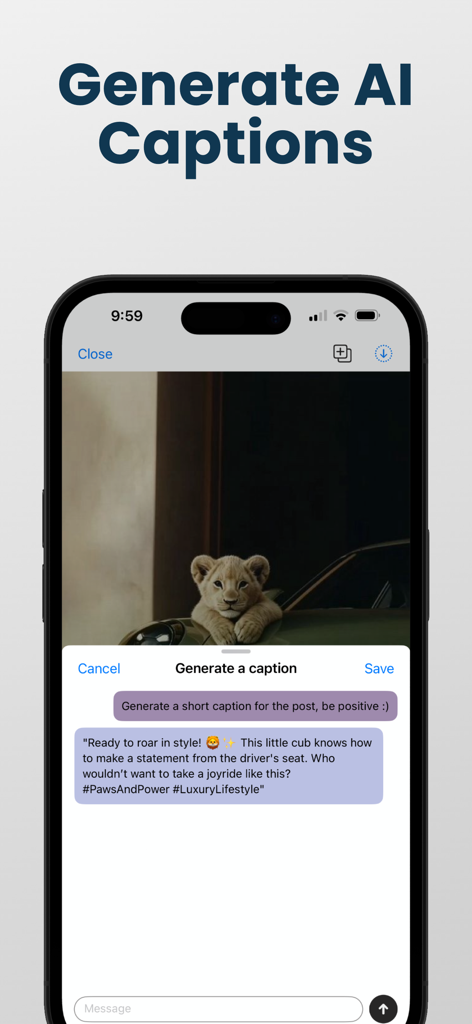 FlowPix Instagram Feed Preview - FlowPix app interface showing the AI caption generator for Instagram posts