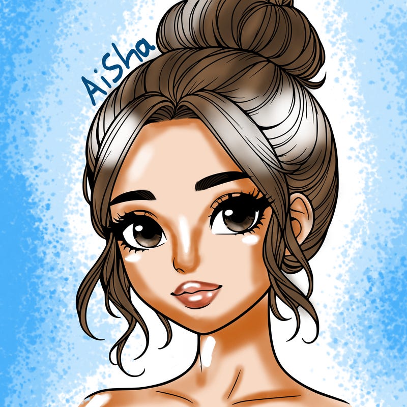 realistic pretty girl with hair in bun