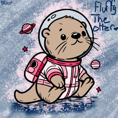 otter in a space suit