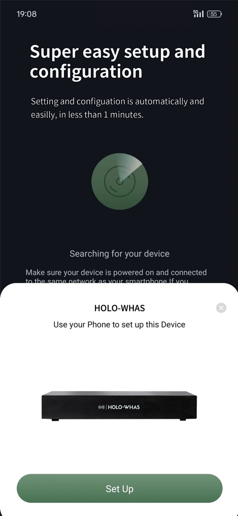 Holo-Home - Easy setup and configuration screen for the Holo-Home audio device app