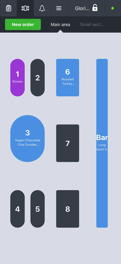Poster — tablet POS - Digital table layout and floor plan management on the Poster POS app for cafes and restaurants