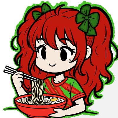 a girl eating ramen