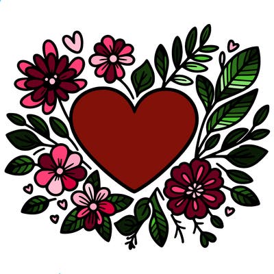 heart with flowers