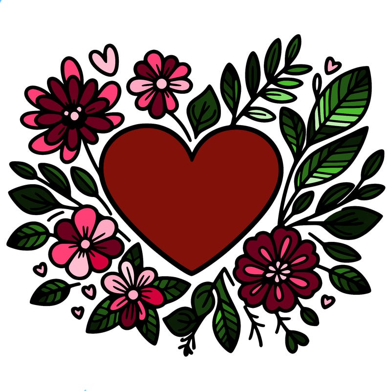 heart with flowers