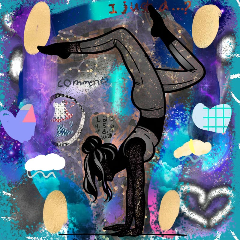 a woman doing a handstand