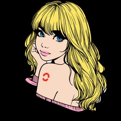 realistic girl with bangs looking over her shoulder