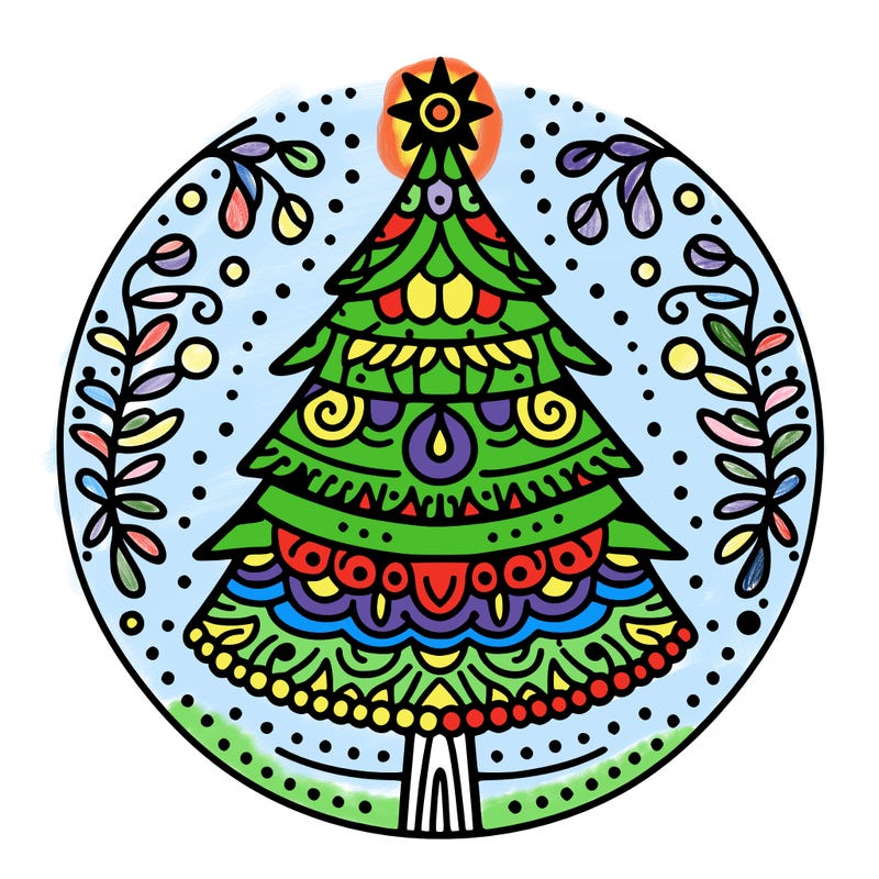 mandala sapin de noel