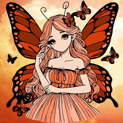 butterfly fairy realistic girl